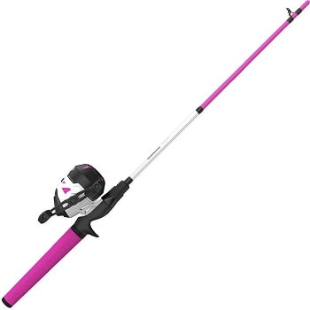 Zebco Roam Pink Spincast Reel and 2-Piece Fishing Rod Combo