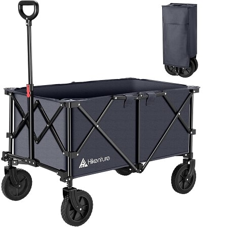 Hikenture Folding Wagon Cart, Portable Large Capacity Beach Wagon